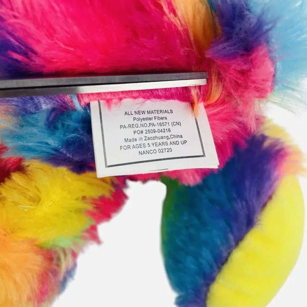NWT 2017 Nanco Tie Dye Rainbow Teddy Bear Plush Colorful Soft Toy Stuffed Animal